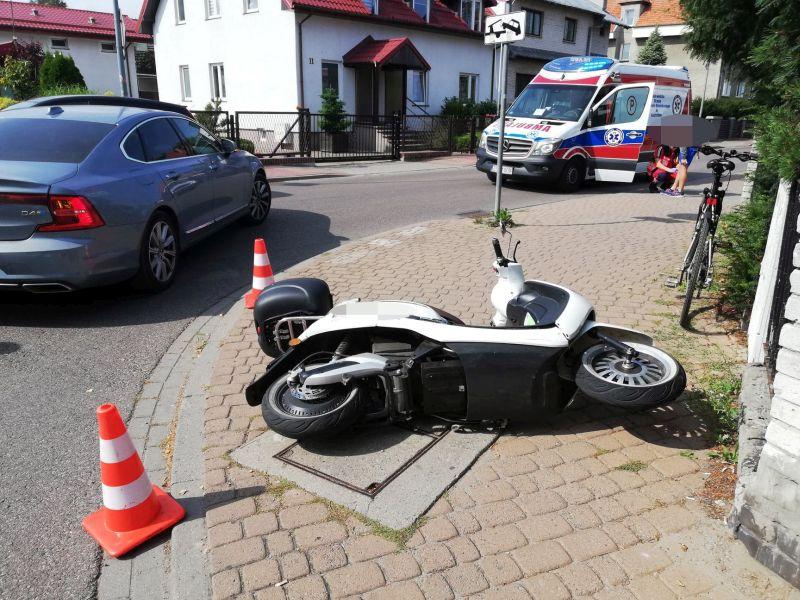 Zderzenie roweru i skutera