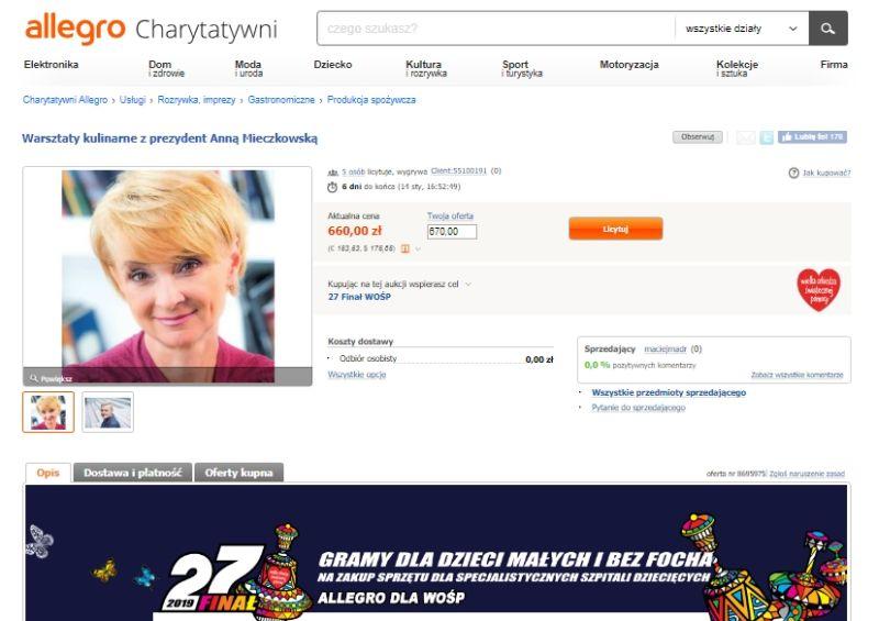 Licytacje WOŚP: Warsztaty kulinarne z Anną Mieczkowską czy bursztynowe serduszka