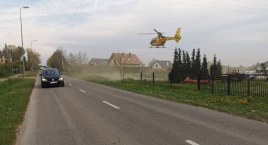 Potrącenie rowerzysty. Lądował śmigłowiec LPR (foto)