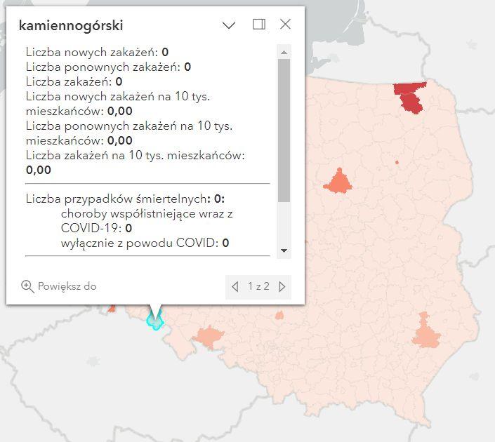 Koronawirus - statystyka - powiat kamiennogórski - 24.06.2023. 