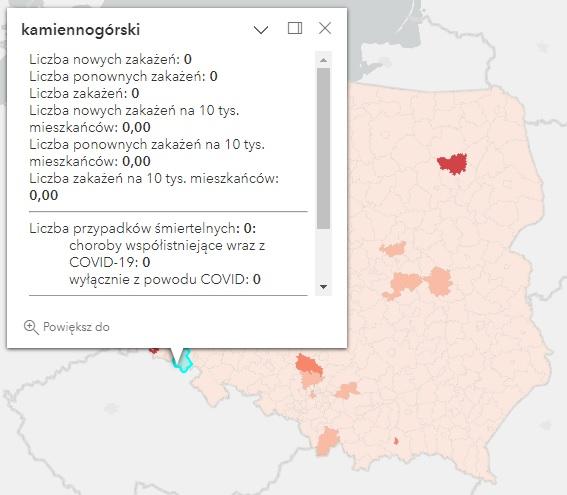 Koronawirus - statystyka - powiat kamiennogórski - 23.06.2023. 
