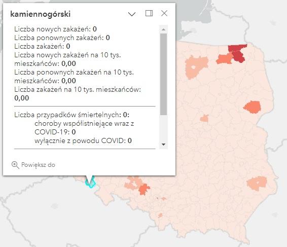 Koronawirus - statystyka - powiat kamiennogórski - 21.06.2023. 