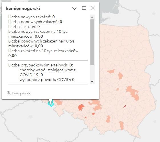 Koronawirus - statystyka - powiat kamiennogórski - 20.06.2023. 
