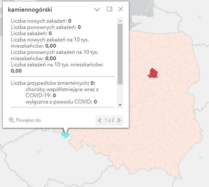 Koronawirus - statystyka - powiat kamiennogórski - 18.06.2023. 
