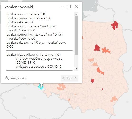 Koronawirus - statystyka - powiat kamiennogórski - 16.06.2023. 