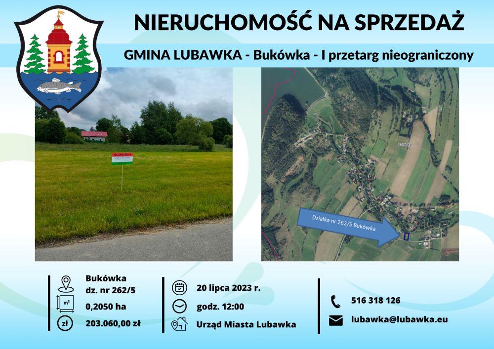 Lubawka - działka Bukówka 262/5 - I przetarg