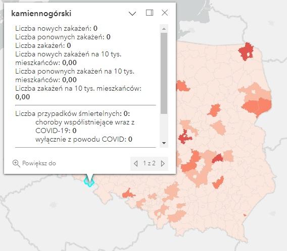 Koronawirus - statystyka - powiat kamiennogórski - 13.06.2023. 