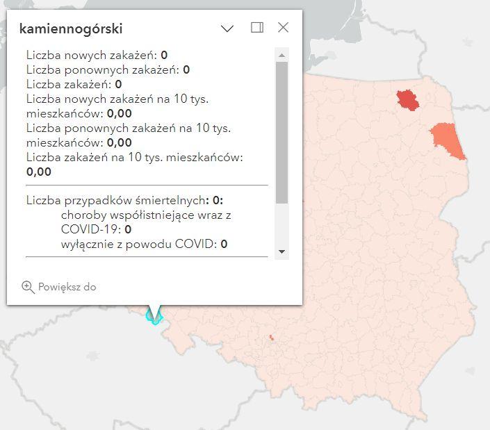 Koronawirus - statystyka - powiat kamiennogórski - 12.06.2023. 