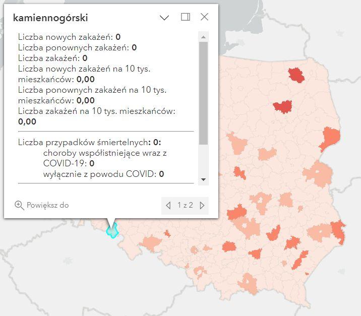 Koronawirus - statystyka - powiat kamiennogórski - 10.06.2023. 