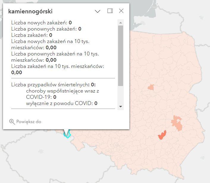 Koronawirus - statystyka - powiat kamiennogórski - 9.06.2023. 