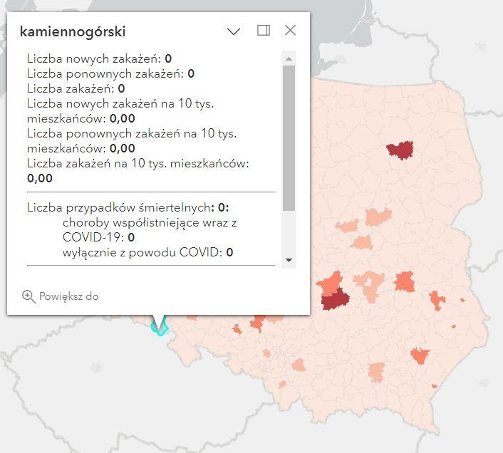 Koronawirus - statystyka - powiat kamiennogórski - 8.06.2023. 