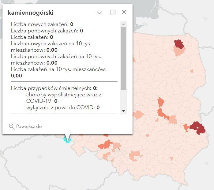 Koronawirus - statystyka - powiat kamiennogórski - 7.06.2023. 