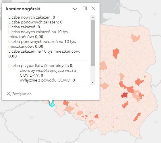 Koronawirus - statystyka - powiat kamiennogórski - 6.06.2023. 