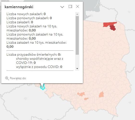 Koronawirus - statystyka - powiat kamiennogórski - 5.06.2023. 