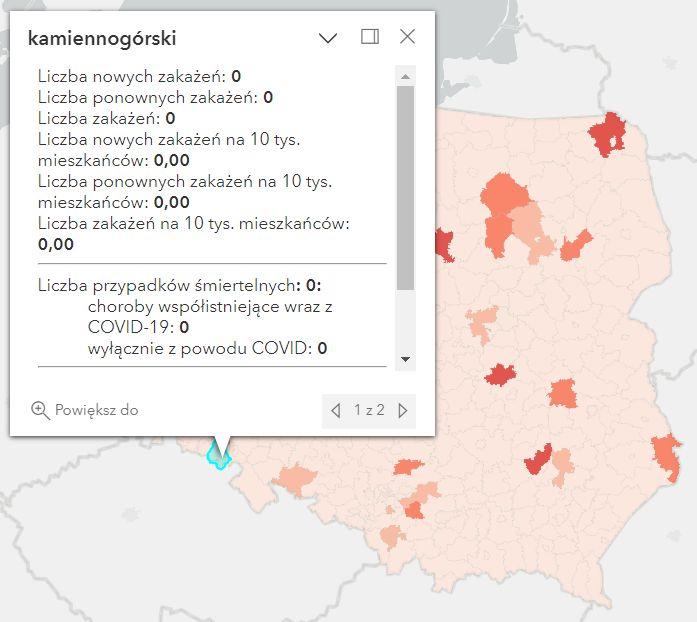 Koronawirus - statystyka - powiat kamiennogórski - 3.06.2023. 