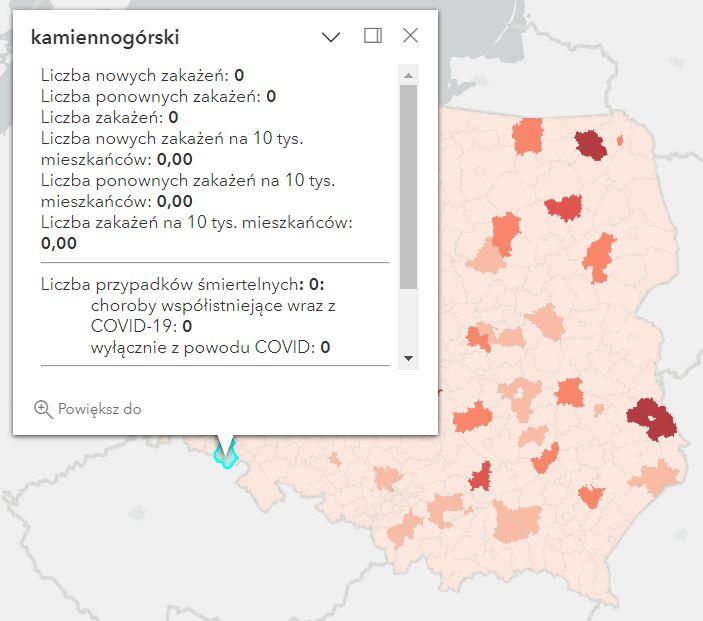 Koronawirus - statystyka - powiat kamiennogórski - 2.06.2023. 