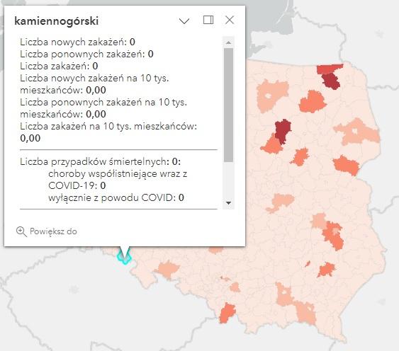 Koronawirus - statystyka - powiat kamiennogórski - 1.06.2023. 