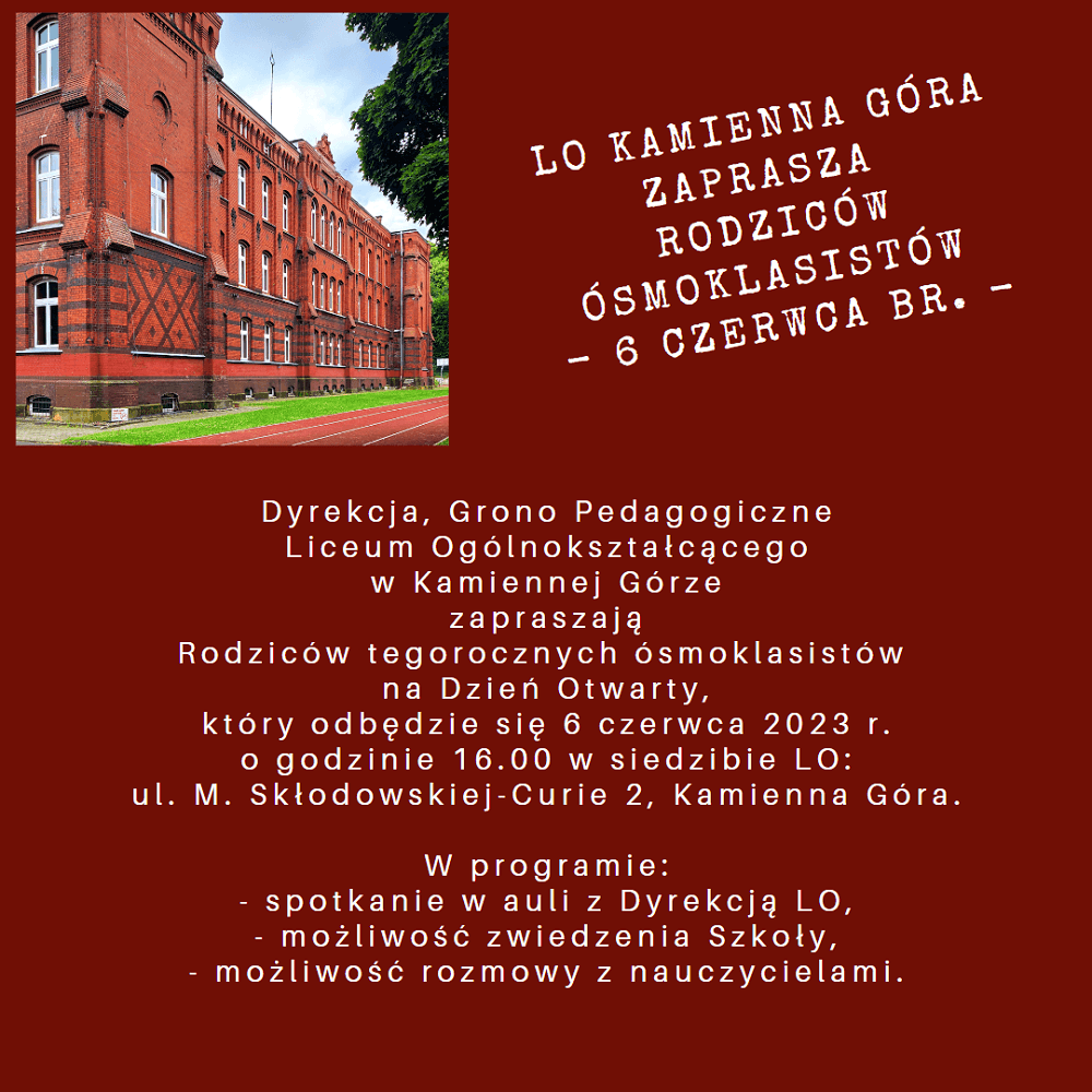 DZIEŃ OTWARTY w LO w Kamiennej Górze