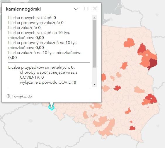 Koronawirus - statystyka - powiat kamiennogórski - 24.05.2023. 