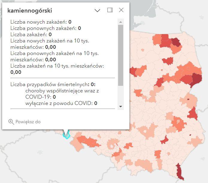 Koronawirus - statystyka - powiat kamiennogórski - 23.05.2023. 