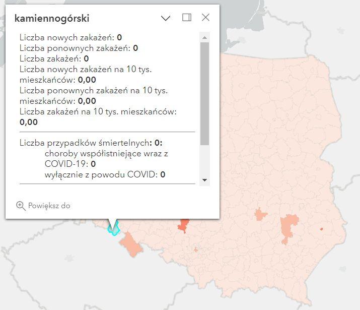 Koronawirus - statystyka - powiat kamiennogórski - 21.05.2023. 