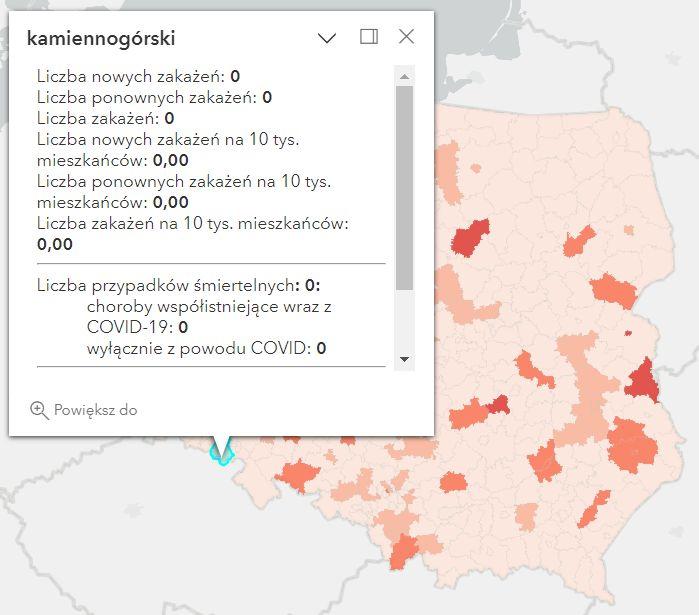 Koronawirus - statystyka - powiat kamiennogórski - 20.05.2023. 