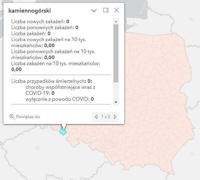 Koronawirus - statystyka - powiat kamiennogórski - 14.05.2023. 