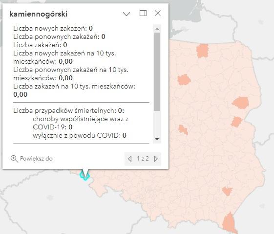 Koronawirus - statystyka - powiat kamiennogórski - 9.05.2023. 