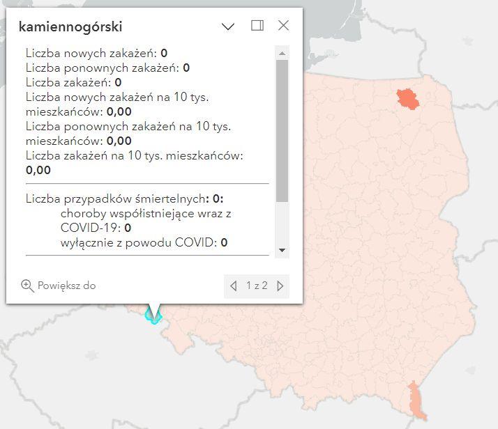 Koronawirus - statystyka - powiat kamiennogórski - 7.05.2023. 