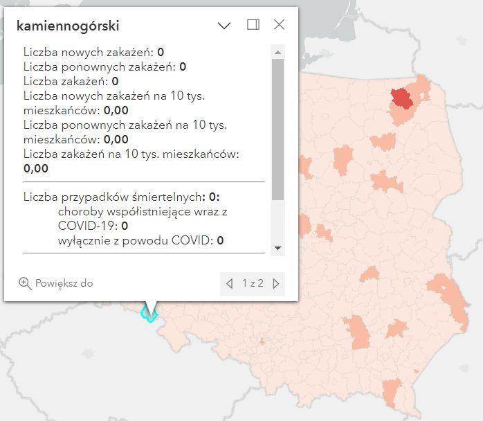Koronawirus - statystyka - powiat kamiennogórski - 6.05.2023. 