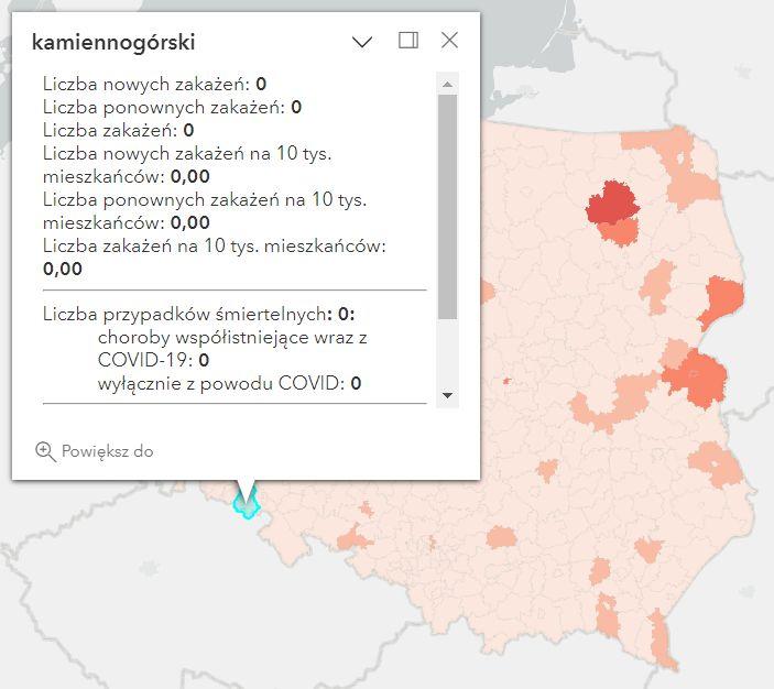 Koronawirus - statystyka - powiat kamiennogórski - 5.05.2023. 