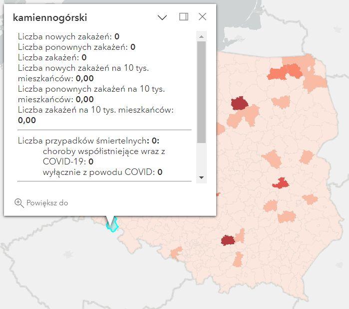 Koronawirus - statystyka - powiat kamiennogórski - 3.05.2023. 