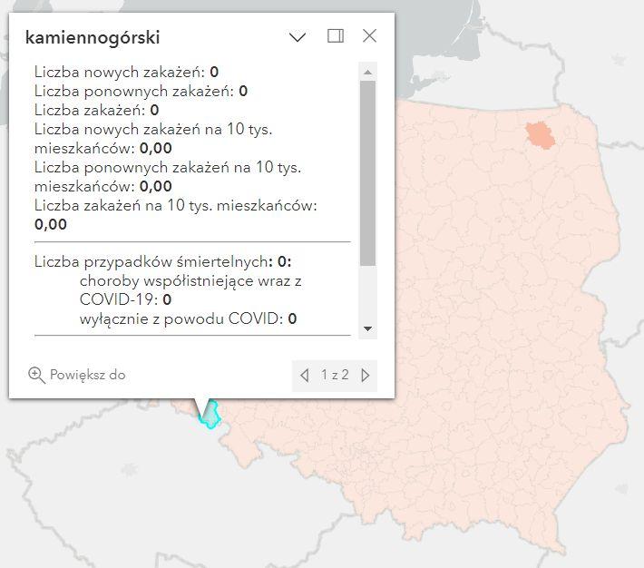 Koronawirus - statystyka - powiat kamiennogórski - 2.05.2023. 