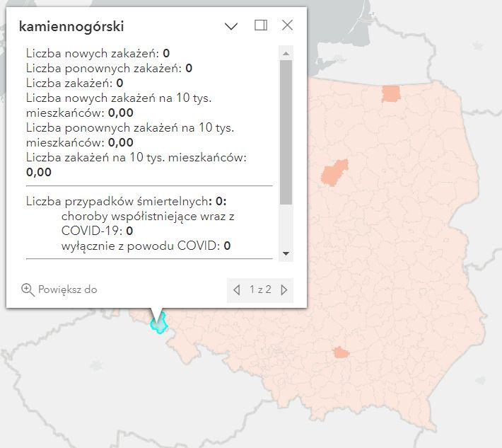 Koronawirus - statystyka - powiat kamiennogórski - 1.05.2023. 
