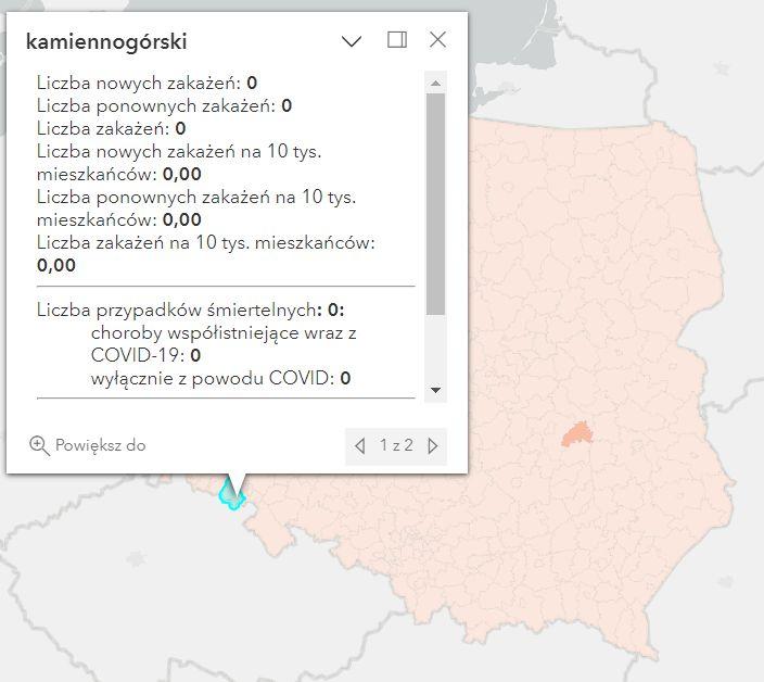 Koronawirus - statystyka - powiat kamiennogórski - 30.04.2023. 