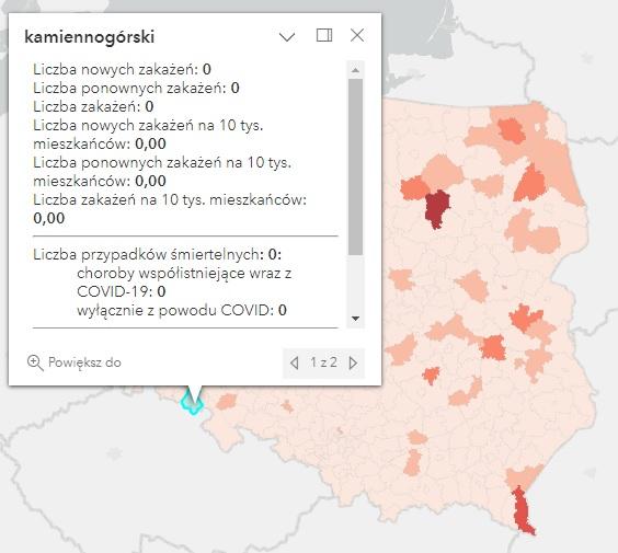 Koronawirus - statystyka - powiat kamiennogórski - 27.04.2023. 