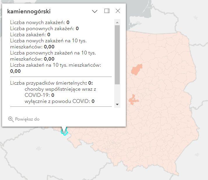 Koronawirus - statystyka - powiat kamiennogórski - 24.04.2023. 