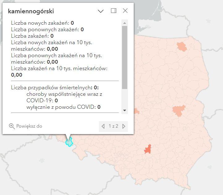 Koronawirus - statystyka - powiat kamiennogórski - 23.04.2023. 