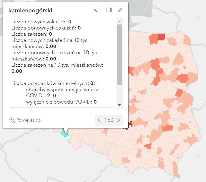 Koronawirus - statystyka - powiat kamiennogórski - 21.04.2023. 