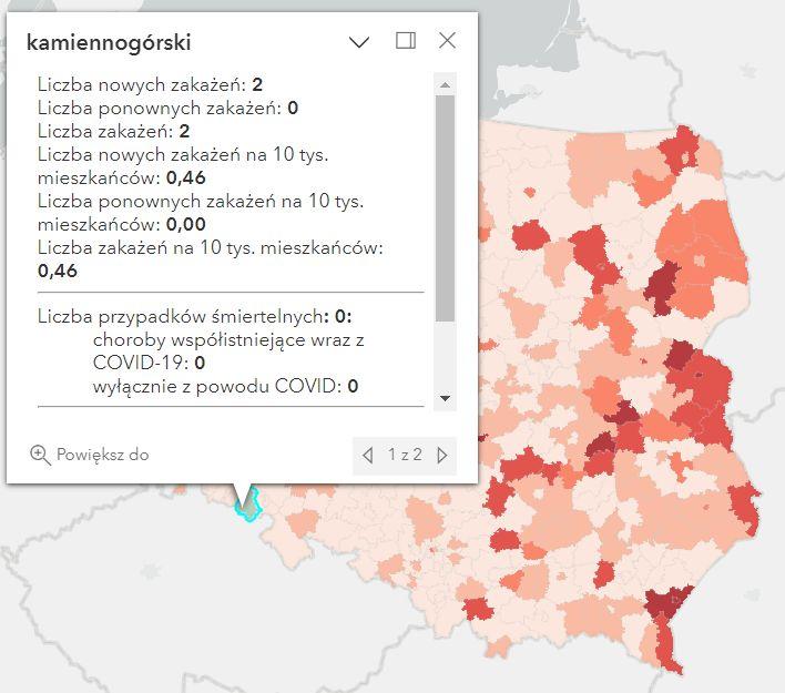 Koronawirus - statystyka - powiat kamiennogórski - 18.04.2023. 