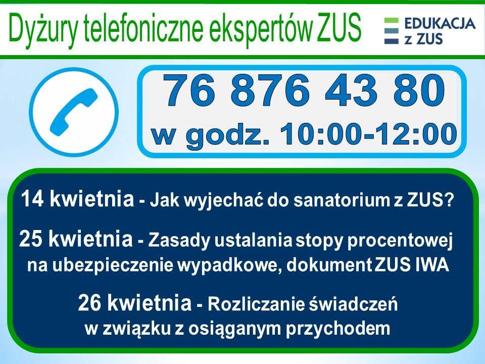 Dyżury ZUS w kwietniu