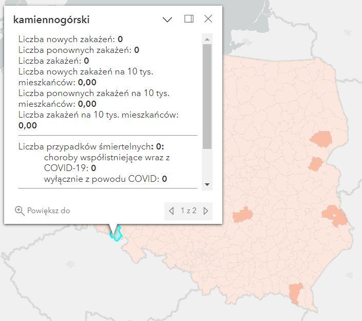 Koronawirus - statystyka - powiat kamiennogórski - 16.04.2023. 