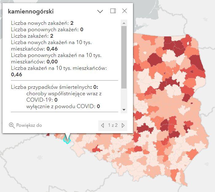 Koronawirus - statystyka - powiat kamiennogórski - 12.04.2023. 