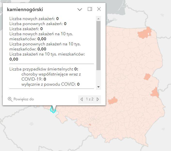 Koronawirus - statystyka - powiat kamiennogórski - 10.04.2023. 