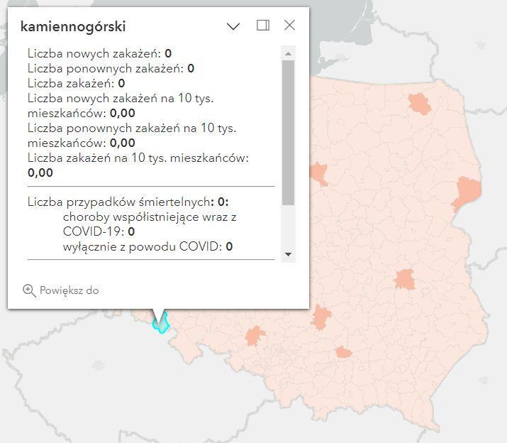 Koronawirus - statystyka - powiat kamiennogórski - 9.04.2023. 