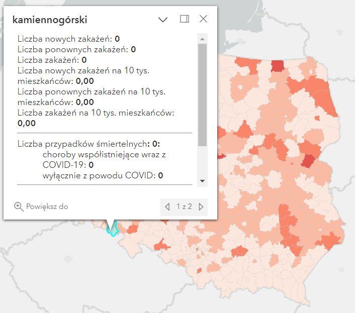Koronawirus - statystyka - powiat kamiennogórski - 8.04.2023. 