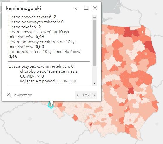 Koronawirus - statystyka - powiat kamiennogórski - 6.04.2023. 