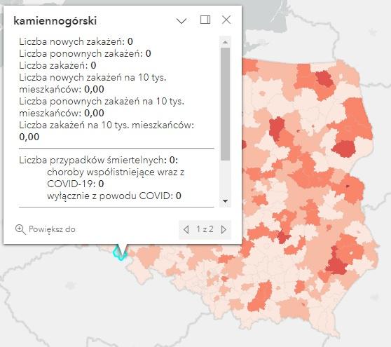 Koronawirus - statystyka - powiat kamiennogórski - 5.04.2023. 