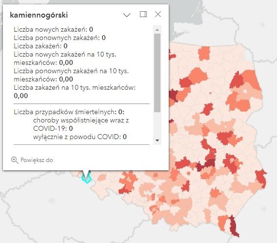 Koronawirus - statystyka - powiat kamiennogórski - 3.04.2023. 