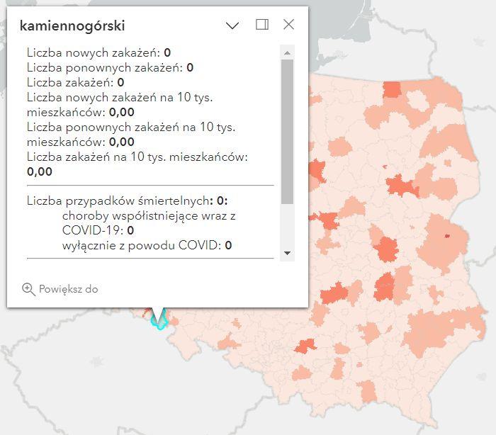 Koronawirus - statystyka - powiat kamiennogórski - 1.04.2023. 
